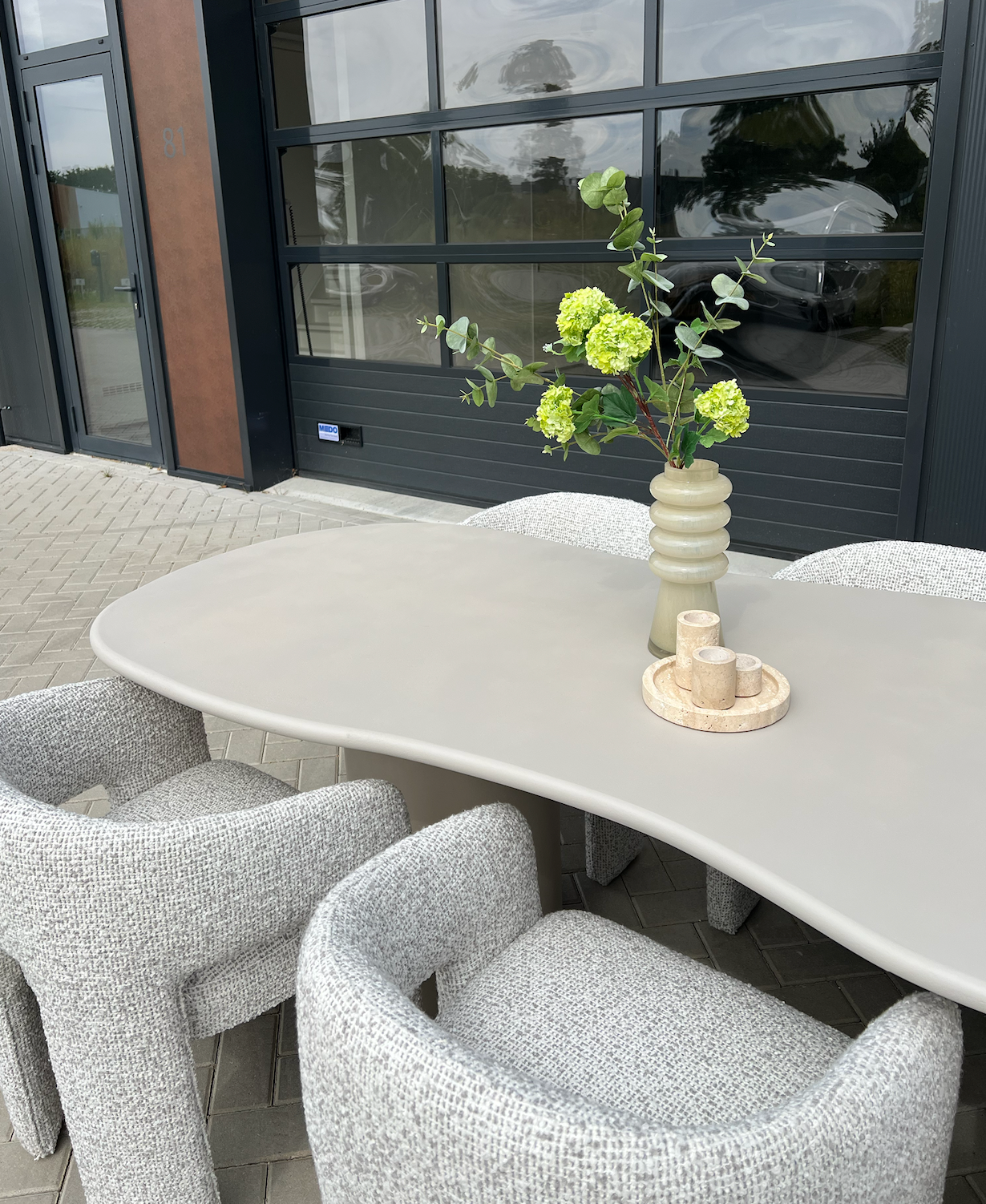 House Nordic Maranola Eettafel Cementlook, MDF Beige 240cm